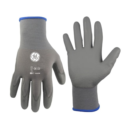 Ge Coated Gloves, Polyurethane, Gray, XL 1 PR GG205MC